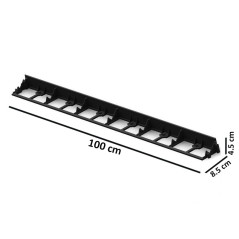 Separatoare gazon, 100 x 4.5 cm fiecare, lungime totala 6 m, bordura delimitare, negru, set 6 bucati