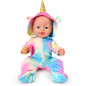 Papusa interactiva, 45 cm, ochi mobili, face pipi, plans cu lacrimi, accesorii incluse, hainute multicolore
