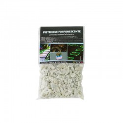 Pietre fosforescente decorative care lumineaza verde, granulatie 15mm, acril