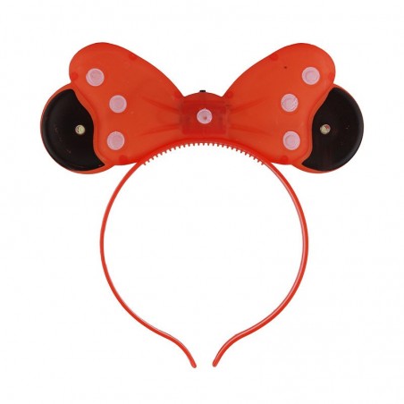 Cordeluta Minnie Mouse cu LED, urechi si fundita luminoasa
