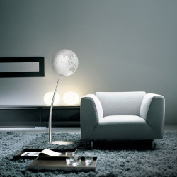 Glob pamantesc iluminat Stem Reflection, 30 cm, alb si gri