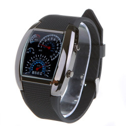 Ceas de mana cu cadrane auto, iluminat LED, unisex, otel inoxidabil, curea silicon