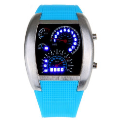 Ceas de mana cu cadrane auto, iluminat LED, unisex, otel inoxidabil, curea silicon