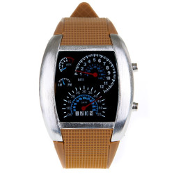 Ceas de mana cu cadrane auto, iluminat LED, unisex, otel inoxidabil, curea silicon