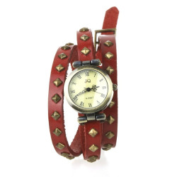 Ceas tip bratara retro de piele pentru femei