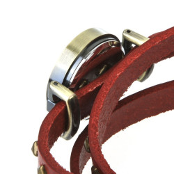 Ceas tip bratara retro de piele pentru femei