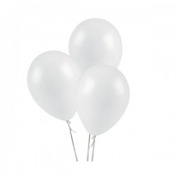 Set 100 baloane mari, forma ovala, alb, Funny Fashion