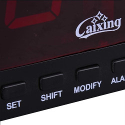 Ceas digital LED rosu, afisaj 12h, calendar si temperatura, Caixing