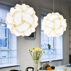 Lampa creativa puzzle, 30 elemente, 15 forme asamblare, alba