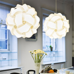 Lampa creativa puzzle, 30 elemente, 15 forme asamblare, alba