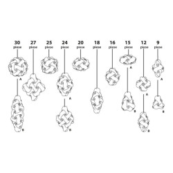 Lampa creativa puzzle, 30 elemente, 15 forme asamblare, alba