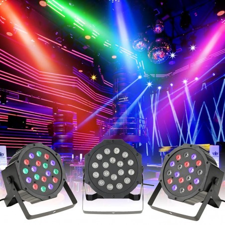 Proiector LED RGB 18W, DMX512 controller disco, senzor sunet