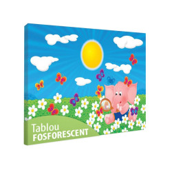 Tablou fosforescent Elefantel pe camp 
