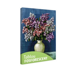 Tablou fosforescent Liliac in amfora alba