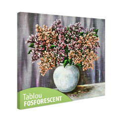 Tablou fosforescent Liliac in vaza alba