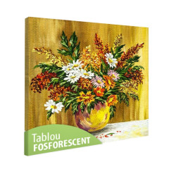 Tablou fosforescent Flori de camp in vaza de lut