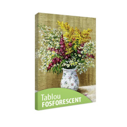 Tablou fosforescent Flori de camp in vaza inflorata