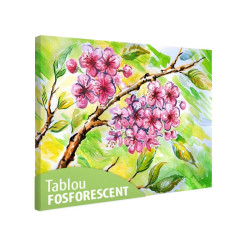 Tablou fosforescent Flori roz
