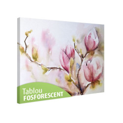 Tablou fosforescent Magnolii in acuarela