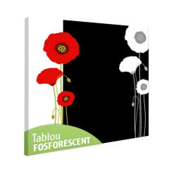 Tablou fosforescent Maci in alb si rosu