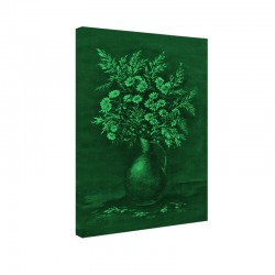Set tablou fosforescent Flori de musetel pe fundal verde 