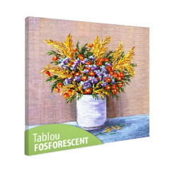 Tablou fosforescent Bulbuci de munte in vaza alba
