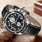 Ceas barbatesc casual clasic, Quartz, 4.2 cm, curea piele, rotund, Megir 2015