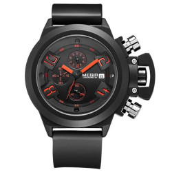 Ceas barbatesc sport, cronometru, data, curea silicon, Megir