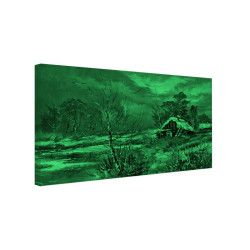 Tablou fosforescent Iarna langa lac