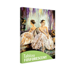 Tablou fosforescent Balerina langa oglinda 