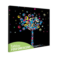 Tablou fosforescent Copac in culori 