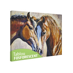 Tablou fosforescent Pereche de cai 