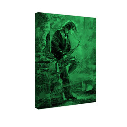 Tablou fosforescent Tanar cantand la saxofon 