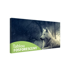 Tablou canvas fosforescent Lup alb