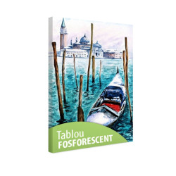 Tablou fosforescent Gondola iarna 