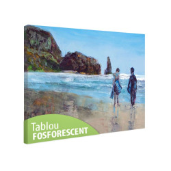 Tablou fosforescent Cuplu pe plaja 