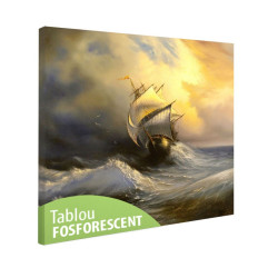 Tablou fosforescent Corabie pe furtuna