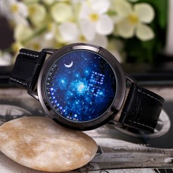 Ceas de mana, LED touch screen 4.5 cm, calendar, albastru, Geekthink