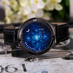 Ceas de mana, LED touch screen 4.5 cm, calendar, albastru, Geekthink