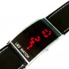 Ceas digital LED, unisex, afisaj rosu, calendar, dreptunghiular, negru