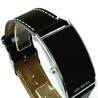 Ceas digital LED, unisex, afisaj rosu, calendar, dreptunghiular, negru