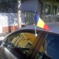 Steag auto Romania, 30x45 cm, cu suport inclus, panza
