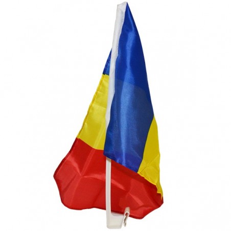 Steag auto Romania, 30x45 cm, cu suport inclus, panza