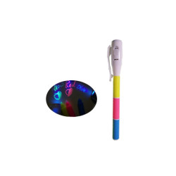 Marker invizibil  3 in 1 rosu, verde si albastru, cu lanterna UV incorporata