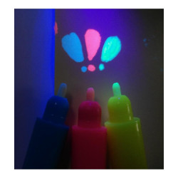 Marker invizibil  3 in 1 rosu, verde si albastru, cu lanterna UV incorporata