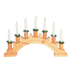 Piramida decorativa cu lumanari, 7 becuri, 230V, suport lemn, Home