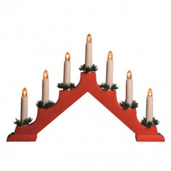 Decor 7 lumanari LED Craciun, model piramida, 27 cm, Home