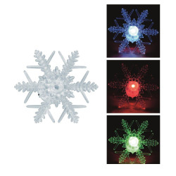 Figurina fulg de nea LED multicolor, decor fereastra, 10 cm, Home