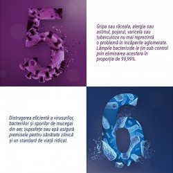 Lampa bactericida UVC grilaj 15W, slim, economica, dezinfectare aer, montare perete, Biocomp