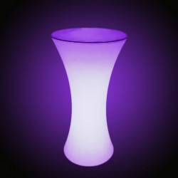 Masa cocktail LED RGB, iluminata 16 culori, control telecomanda, IP54, 110 cm